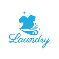 simple creative laundry logo, with the concept of a clothes or clothes washing machine, foam. water drops, logo for washing, clothes deodorizer, badge, company vector