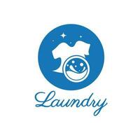 simple creative laundry logo, with the concept of a clothes or clothes washing machine, foam. water drops, logo for washing, clothes deodorizer, badge, company vector