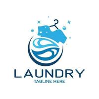 simple creative laundry logo, with the concept of a clothes or clothes washing machine, foam. water drops, logo for washing, clothes deodorizer, badge, company vector