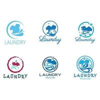 simple creative laundry logo, with the concept of a clothes or clothes washing machine, foam. water drops, logo for washing, clothes deodorizer, badge, company vector