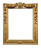 vertical ornamental gold picture frame isolated photo
