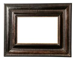 old very wide dark brown wooden picture frame photo