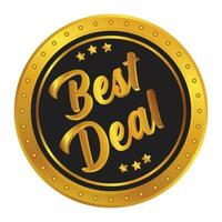 Best Deal Badge With Glossy Gradient Vector Illustration, Best Deal Seal, Best Deal Label, Emblem, Logo, Button, Sticker, Card Design Element