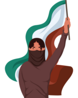 mujer iraní ondeando bandera png