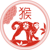 emblema del zodiaco chino del mono png
