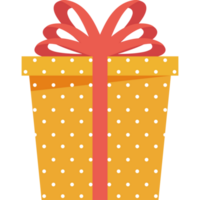 yellow dotted gift box png