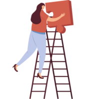 woman with puzzle in stair png