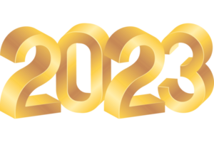 números dorados de año nuevo 2023 png