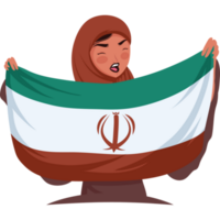 mujer iraní con bandera png