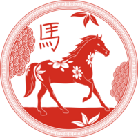 caballo emblema del zodiaco chino png
