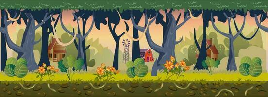 Forest Village Game Background vector