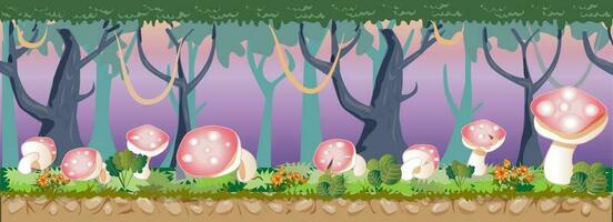 Mushroom Forest Game Background vector