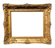 old horizontal wide golden rococo picture frame photo