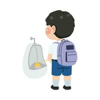 kid Urinating   in the toilet vector