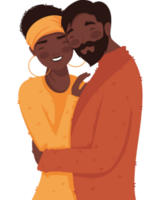 afro lovers couple png