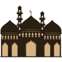 fachada de silhueta de mesquita muçulmana png
