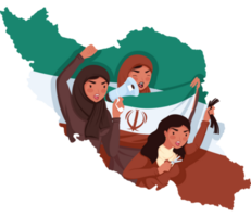 niñas iraníes protestando png