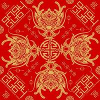 Seamless pattern with Asian elements for happy Chinese new year of the Dragon 2024 vector