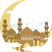 lua crescente muçulmana e mesquita png