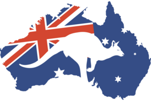 bandera australiana en el mapa png