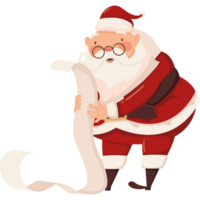 santa claus leyendo lista de regalos png