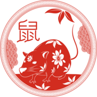 emblema del zodiaco chino de rata png