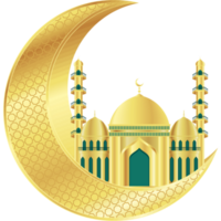 muslim mosque in crescent moon png