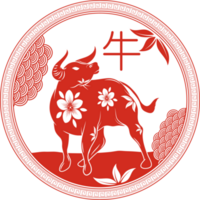 emblema del zodiaco chino del toro png