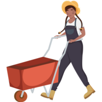 female farmer with wheelbarrow png