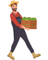 male farmer lifting vegetables basket png