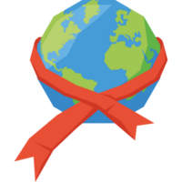 world and AIDS ribbon png