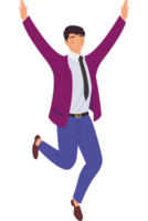 elegant zakenman jumping vieren png