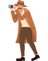 detective spying with binoculars png