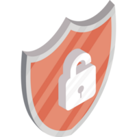 safe padlock in shield png