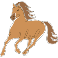 wild horse color drawn png