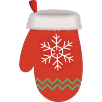 Weihnachtshandschuh mit Schneeflocke png