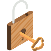 safe padlock with key png