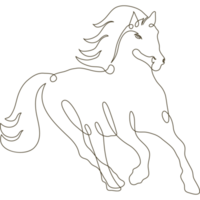 línea de caballo salvaje dibujada png