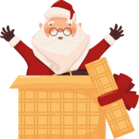 de kerstman claus in geschenk png