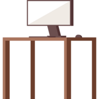 desktop in wooden desk png