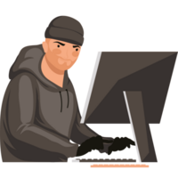 Hacker mit Desktop png