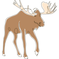 wild moose color drawn png