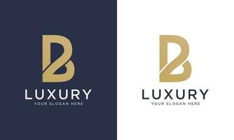 Luxury letter b logo template in gold color. Modern trendy initial luxury b letter logo design. Royal premium letter b logo design vector template.