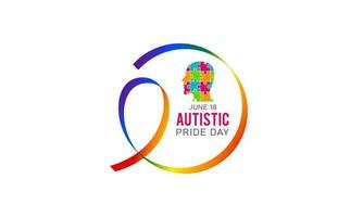 Vector illustration of autistic pride day on 18th june. Autistic pride day design element isolated on a white background.