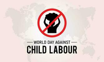 mundo día en contra niño labor es observado cada año en junio 12 vector modelo para bandera, saludo tarjeta, póster con antecedentes. vector ilustración.