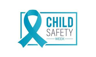 Child safety week awareness month concept observed in every year 6th-12th june. Child safety week vector template for banner, greeting card, poster with background. Vector illustration.