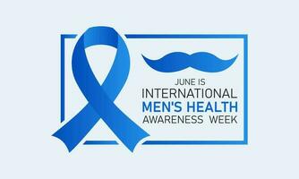 International men's health awareness week is celebrated every year around the world in the middle of june. Men's health week vector template for banner, greeting card, poster with background.