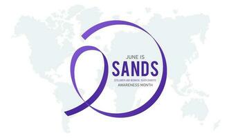 SANDS stillbirth and neonatal death charity awareness month is observed every year in june. June is SANDS awareness month. Vector template for banner, greeting card, poster with background.