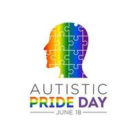 Vector illustration of autistic pride day on 18th june. Autistic pride day design element isolated on a white background.