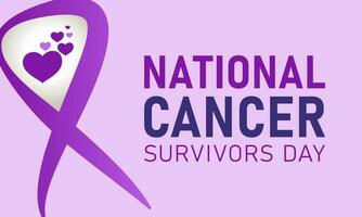 National cancer survivors day is observed every year on first sunday in june. Vector template for banner, greeting card, poster with background. Vector illustration.